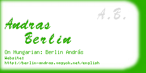 andras berlin business card